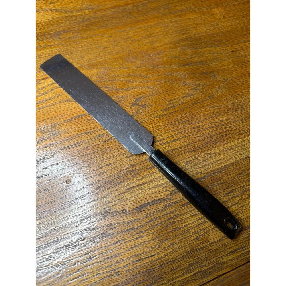 Ekco Vintage Icing Spatula Stainless Steel Black Handle Made in USA 11.5 Inch